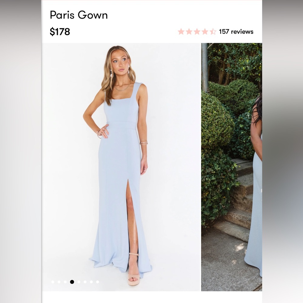 Show Me Your Mumu Paris Gown in steel blue stretch, size XL